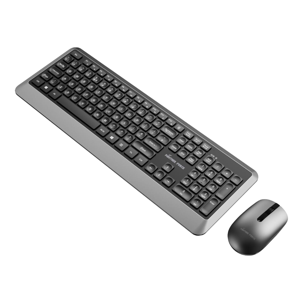 Panther Force Wireless Keyboard & Mouse Combo -PF293 | Ergonomic Design | Long Battery Life | Adjustable DPI | Universal Compatibility Panther Force Wireless Keyboard & Mouse Combo -PF293 | Ergonomic Design | Long Battery Life | Adjustable DPI | Universal Compatibility